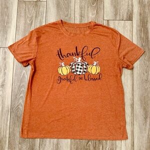 Orange Thankful Graphic T-Shirt